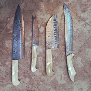 Handmade Camel Bone Chef Knives Set