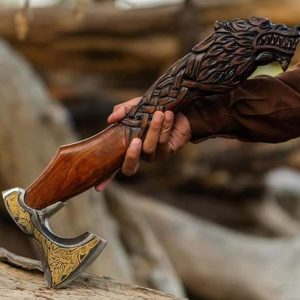 Compact Black Curved Hatchet