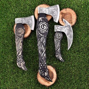 Decorative Engraved Double Head Axe