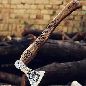 Crossed Rustic Axe Pair