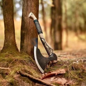 Brown Handle Engraved Outdoor Axe