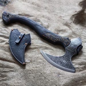 Ornate Black Tactical Style Hatchet