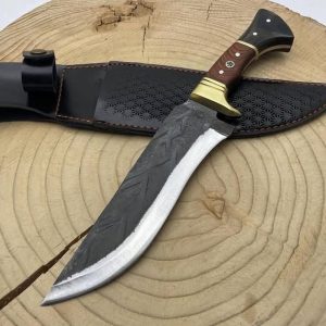 Premium Hand-Forged Carbon Steel Hunting Knife with Two-Tone Handle