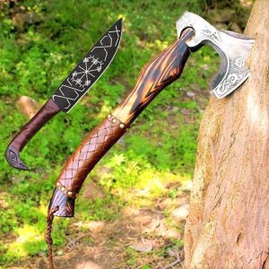Long Brown Handle Outdoor Axe
