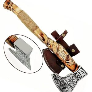 Decorative Engraved Long Handle Axe