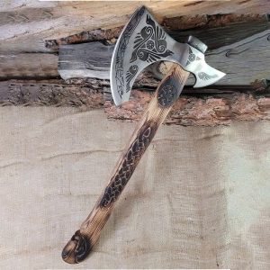 Black Handle Axe with Leather Sheath